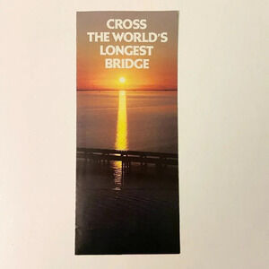 Vintage  Lake Pontchartrain Causeway Worlds Longest Bridge Brochure Pamphlet